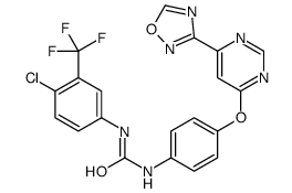 1-(4-(6-(1,2,4-噁二唑-3-基)嘧啶-4-基氧基)苯基)-3-(4-氯-3-(三氟甲基)苯基)脲结构式