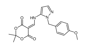 5-(((1-(4-methoxybenzyl)-1H-pyrazol-5-yl)amino)methylene)-2,2-dimethyl-1,3-dioxane-4,6-dione Structure