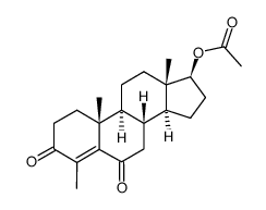 17β-Acetoxy-4-methyl-androst-4-en-3,6-dion Structure