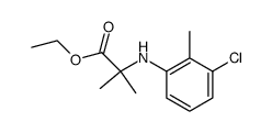 α-(3-chloro-2-methyl-anilino)-isobutyric acid ethyl ester结构式