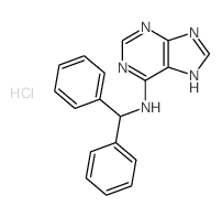 9H-Purin-6-amine,N-(diphenylmethyl)-, hydrochloride (1:1) structure