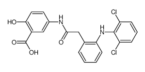 5-<<2-<(2,6-dichlorophenyl)amino>phenyl>acetylamino>-salicilyc acid Structure