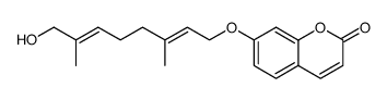 (8'-hydroxy-3',7'-dimethyl-2',6'-octadienyl)-7-oxy-cooumarin Structure