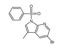 5-Bromo-3-methyl-1-(phenylsulfonyl)-1H-pyrrolo[2,3-b]pyridine结构式