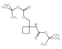 {1-[(tert-butoxycarbonyl)amino]cyclobutyl}methyl tert-butyl carbonate结构式