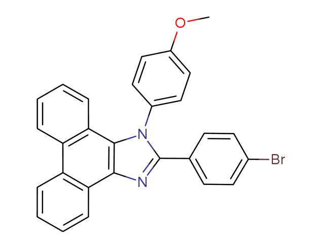 2-(4-溴苯基)-1-(4-甲氧基苯基)-1H-菲并[9,10-d]咪唑结构式