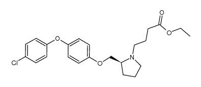 ethyl 4-{(2S)-2-[4-(4-chlorophenoxy)phenoxymethyl]pyrrolidin-1-yl}butyrate结构式