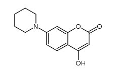 4-Hydroxy-7-piperidinocumarin Structure