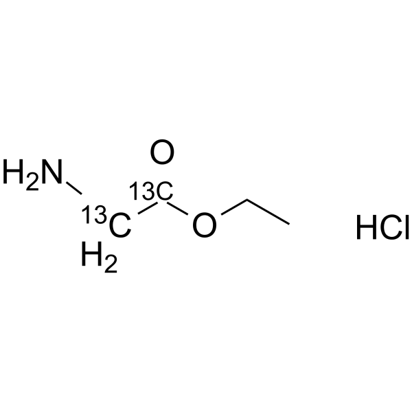 Glycine ethyl ester-13C2 hydrochloride结构式