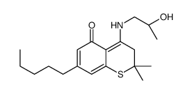4-[[(2R)-2-hydroxypropyl]amino]-2,2-dimethyl-7-pentyl-3H-thiochromen-5-one结构式