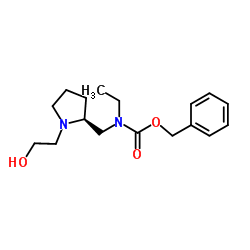 Benzyl ethyl{[(2S)-1-(2-hydroxyethyl)-2-pyrrolidinyl]methyl}carbamate Structure