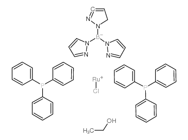 氯[氢三(吡唑-1-基)硼酸酯]双(三苯基膦)钌(II)乙醇加合物结构式