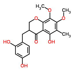 5-羟基-7,8-二甲氧基-6-甲基-3-(3',4'-二羟基苄基)色满-4-酮结构式