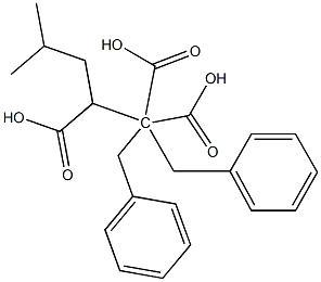 1,1,2-戊烷三羧酸,4-甲基-1,1-双(苯基甲基)酯结构式