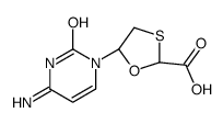 (2R-cis)-5-(4-amino-2-oxo-1(2H)-pyrimidinyl)-1,3-oxathiolane-2-carboxylic Acid Structure