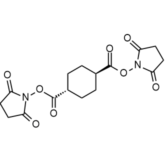 trans-双(2,5-二氧代吡咯烷-1-基)环己烷-1,4-二羧酸酯结构式