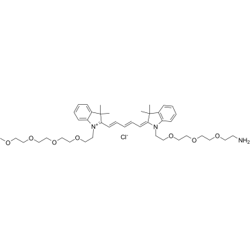 N-(m-PEG4)-N'-(amino-PEG3)-Cy5结构式