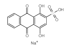 2-Anthracenesulfonicacid, 9,10-dihydro-1,4-dihydroxy-9,10-dioxo-, sodium salt (1:1) structure