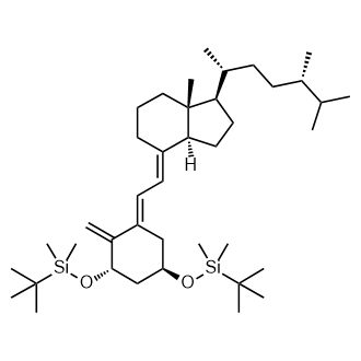 ((1R,3S,E)-5-((E)-2-((1R,3aS,7aR)-1-((2R,5S)-5,6-dimethylheptan-2-yl)-7a-methyldihydro-1H-inden-4(2H,5H,6H,7H,7aH)-ylidene)ethylidene)-4-methylenecyclohexane-1,3-diyl)bis(oxy)bis(tert-butyldimethylsilane) Structure