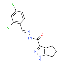 (E)-N-(2,4-dichlorobenzylidene)-1,4,5,6-tetrahydrocyclopenta[c]pyrazole-3-carbohydrazide结构式