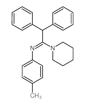 N-(4-methylphenyl)-2,2-diphenyl-1-(1-piperidyl)ethanimine结构式