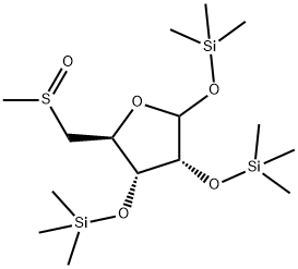 5-(Methylsulfinyl)-1-O,2-O,3-O-tris(trimethylsilyl)-5-deoxy-D-ribofuranose结构式