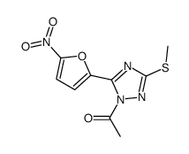 1-[3-methylsulfanyl-5-(5-nitrofuran-2-yl)-1,2,4-triazol-1-yl]ethanone结构式