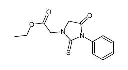 ethyl 2-(4-oxo-3-phenyl-2-sulfanylideneimidazolidin-1-yl)acetate结构式