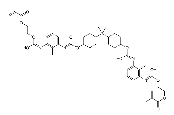 2-[[2-methyl-3-[[4-[2-[4-[[2-methyl-3-[2-(2-methylprop-2-enoyloxy)ethoxycarbonylamino]phenyl]carbamoyloxy]cyclohexyl]propan-2-yl]cyclohexyl]oxycarbonylamino]phenyl]carbamoyloxy]ethyl 2-methylprop-2-enoate Structure