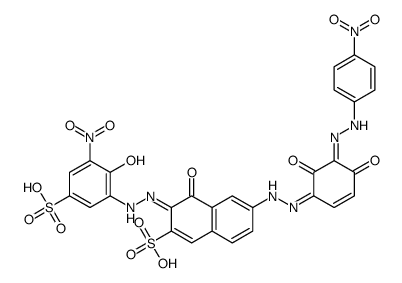 6-[[2,4-dihydroxy-3-[(4-nitrophenyl)azo]phenyl]azo]-4-hydroxy-3-[(2-hydroxy-3-nitro-5-sulphophenyl)azo]naphthalene-2-sulphonic acid Structure