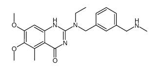 2-[ethyl-(3-methylaminomethyl-benzyl)-amino]-6,7-dimethoxy-5-methyl-1H-quinazolin-4-one结构式
