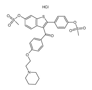 [6-[(methylsulfonyl)oxy]-2-[4-[(methylsulfonyl)oxy]phenyl]benzo[b]thien-3-yl][4-[2-(1-pyrrolidinyl)ethoxy]phenyl]methanone hydrochloride Structure