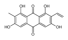 2-ethenyl-1,3,6,8-tetrahydroxy-7-methylanthracene-9,10-dione结构式