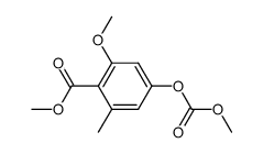 2-methoxy-4-methoxycarbonyloxy-6-methyl-benzoic acid methyl ester结构式