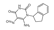 5-nitroso-6-amino-1-indan-1-yl-1H-pyrimidine-2,4-dione Structure