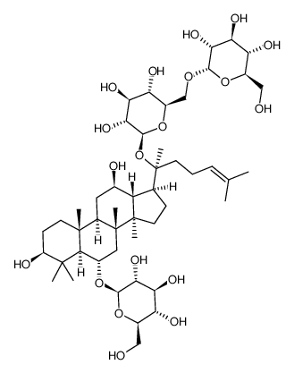 20(S)-protopanaxadiol 6-O-β-D-glucopyranosyl-20-O-α-D-glucopyranosyl(1->6)-β-D-glucopyranoside Structure