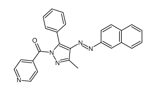 N1-isonicotinoyl-3-methyl-5-phenyl-4-(2-naphthylazo)-1,2-diazole结构式