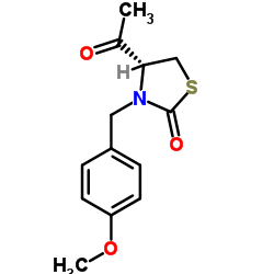 (R)-3-(4-methoxybenzyl)-4-acetylthiazolidin-2-one结构式