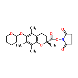 琥珀酰亚胺基(2R)-6-(四氢-2H-吡喃-2-基氧基)-2,5,7,8-四甲基苯并-2-羧酸结构式