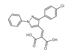 2-((3-(4-chlorophenyl)-1-phenyl-1H-pyrazol-4-yl)methylene)malonic acid结构式