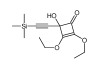 2,3-diethoxy-4-hydroxy-4-(2-trimethylsilylethynyl)cyclobut-2-en-1-one结构式
