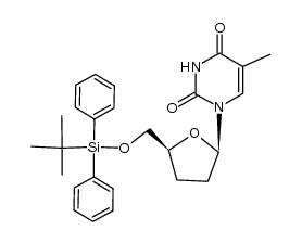 1-[5-O-(tert-butyldiphenylsilyl)-2,3-dideoxy-β-D-glycero-pentofuranosyl]thymine Structure