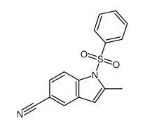 1-benzenesulfonyl-2-methyl-1H-indole-5-carbonitrile结构式