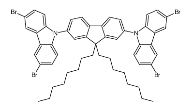 9,9’-(9,9-二辛基-9H-芴-2,7-二基)-双(3,6-二溴-9H咔唑)结构式