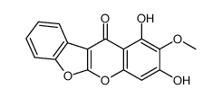 1,3-Dihydroxy-2-methoxy-11H-benzofuro[2,3-b][1]benzopyran-11-one结构式