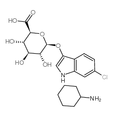 6-氯-3-吲哚基-β-D-葡萄糖醛酸环己基铵盐结构式