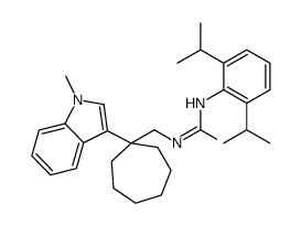 1-[2,6-di(propan-2-yl)phenyl]-3-[[1-(1-methylindol-3-yl)cycloheptyl]methyl]urea结构式