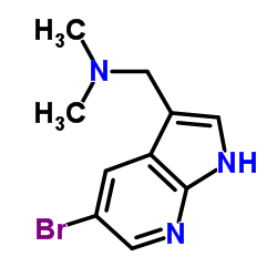 1-(5-溴-1H-吡咯并[2,3-b]吡啶-3-基)-N,N-二甲基甲胺结构式