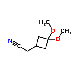 2-(3,3-二甲氧基环丁基)乙腈结构式
