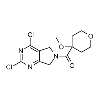 (2,4-二氯-5,7-二氢-6H-吡咯并[3,4-d]嘧啶-6-基)(4-甲氧基四氢-2H-吡喃-4-基)甲酮结构式